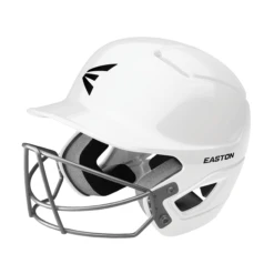 Easton Alpha Solid Baseball Helmet With Mask 9 Easton Alpha Solid Baseball Helmet With Mask -Baseball Store ALPHA E HELMET BBSB MASK A168526WH 3QTR L
