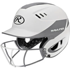 Rawlings Velo Two Tone Home Batting Helmet Softball Mask R16H2FG -Baseball Store R16H2FGS SIL 3quarterleft