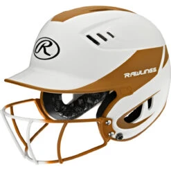 Rawlings Velo Two Tone Home Batting Helmet Softball Mask R16H2FG -Baseball Store R16H2FGS TXO 3quarterleft