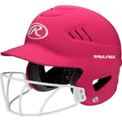 Rawlings Coolflo Highlighter Batting Helmet W/ Softball Mask -Baseball Store RCFHLFG MNPK 5