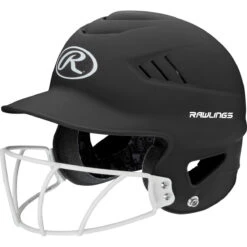 Rawlings Coolflo Highlighter Batting Helmet W/ Softball Mask -Baseball Store RCFHLFG MBK 3quarterleft