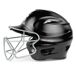 Under Armour Matte Molded Youth Baseball Helmet With Face Guard
