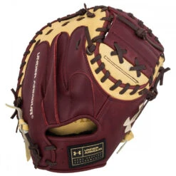 Under Armour Genuine Pro 34" Catchers Mitt UAFGGP-CM -Baseball Store under armour baseball glove uafggp cm genuine pro catchers mitt 34 black cherry cream