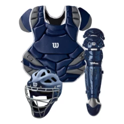 Wilson C1K NOCSAE Adult Catchers Gear Set A4603 -Baseball Store wilson NOCSAE set navy